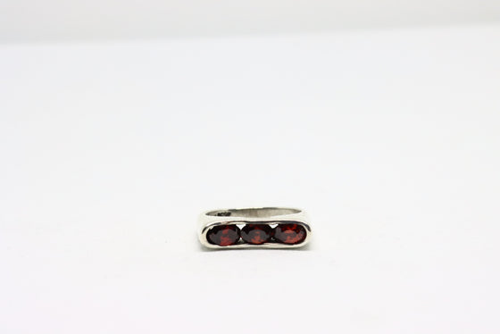 Silver Ring with rubies