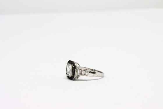 Silver ring with zircon