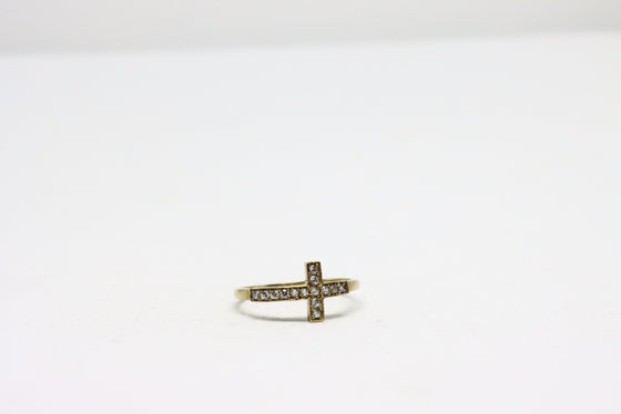 Silver gold plated ring with zircons