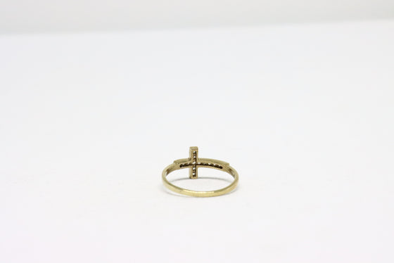 Silver gold plated ring with zircons