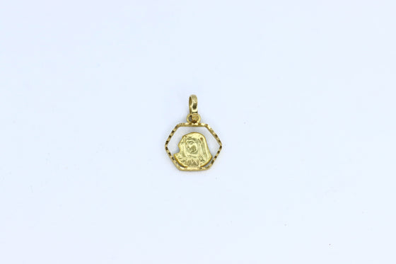 Gold Charm Hexagon Saint Mary