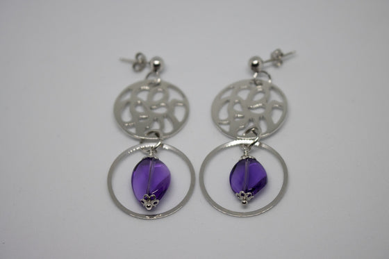 Silver Earring with amethyst