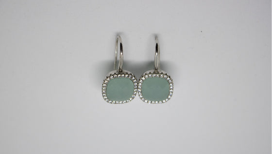 Silver earrings with zircons