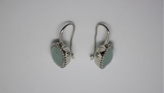 Silver earrings with zircons