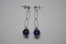  Silver Earring with amethyst