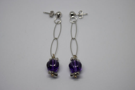 Silver Earring with amethyst