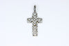 White Gold Cross with zircons and pearls